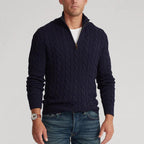 Kacob | Men's Half-Zip Tailored Retro Cardigan