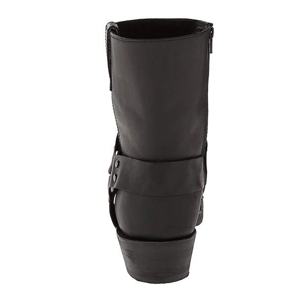 Men's Harness Strap Western Boots with Side Zip