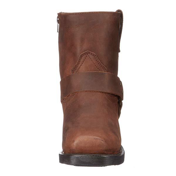 Men's Harness Strap Western Boots with Side Zip