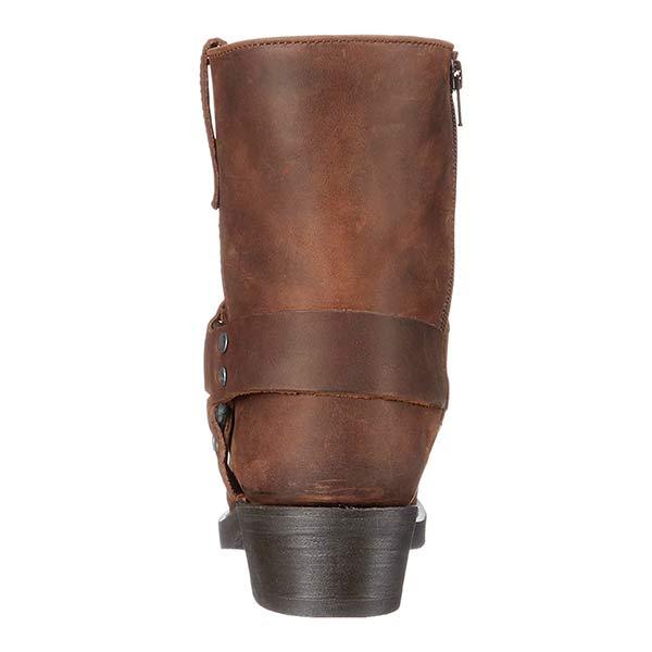 Men's Harness Strap Western Boots with Side Zip