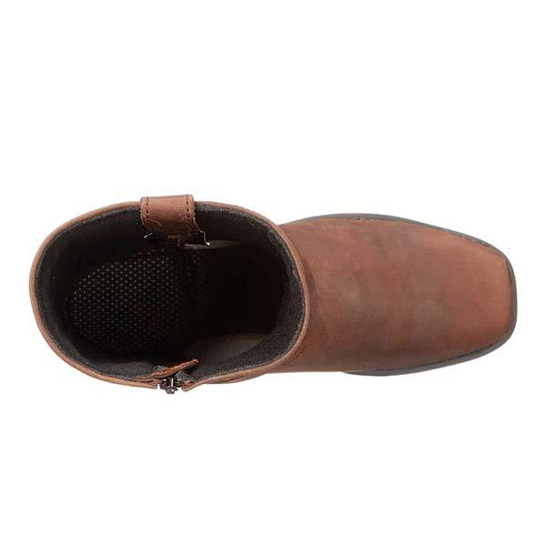 Men's Harness Strap Western Boots with Side Zip