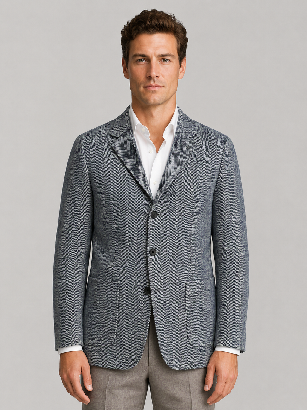 Kacob | Men's Herringbone Smart Casual Blazer