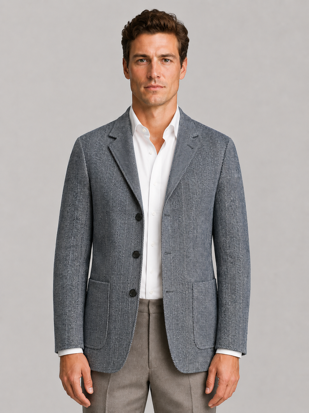 Kacob | Men's Herringbone Smart Casual Blazer