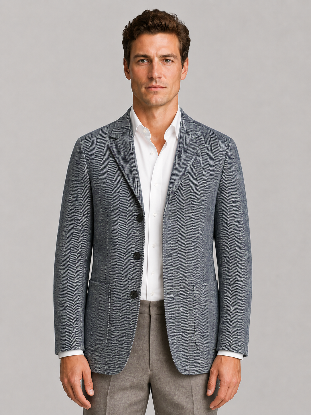 Kacob | Men's Herringbone Smart Casual Blazer