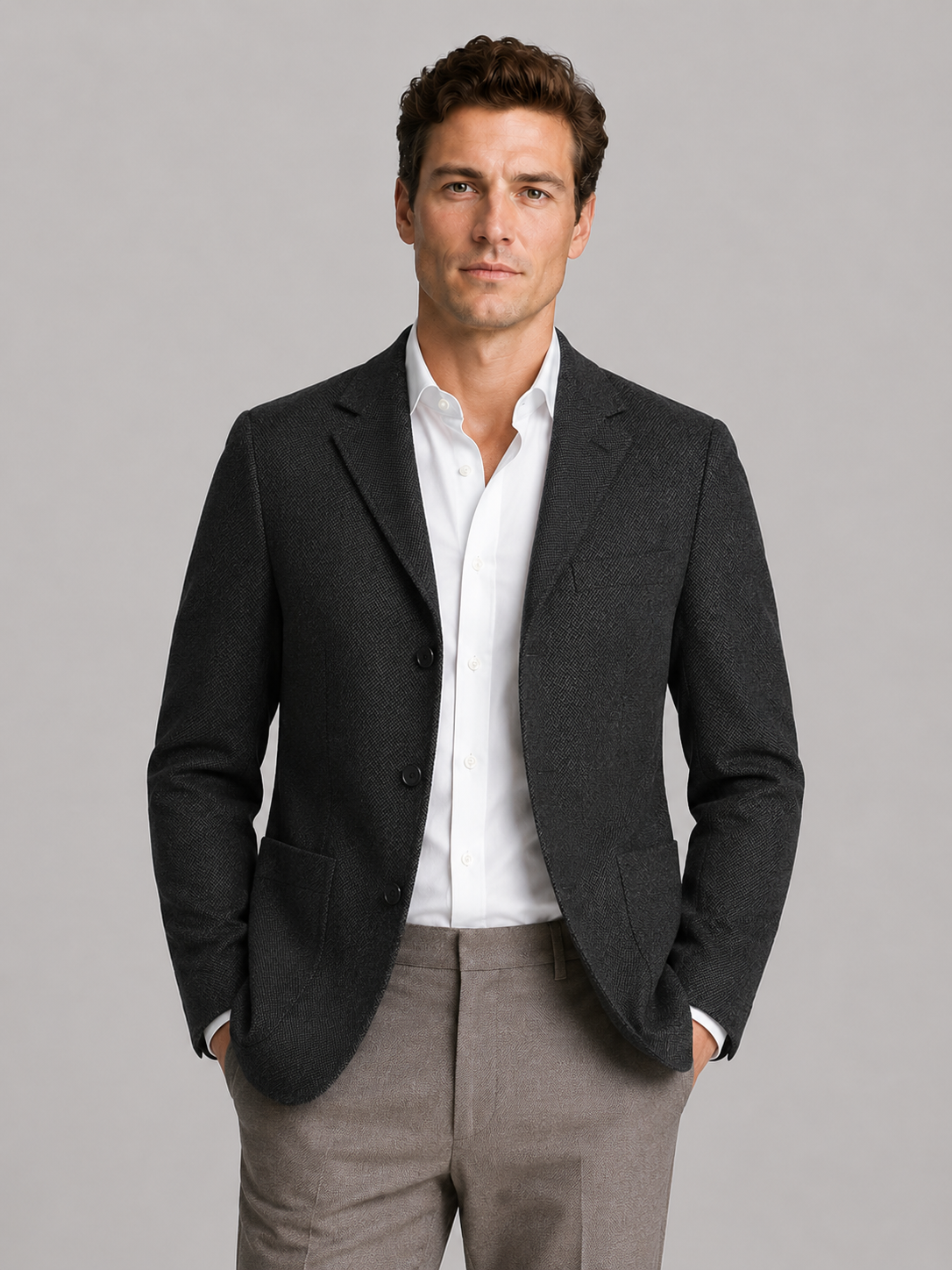 Kacob | Men's Herringbone Smart Casual Blazer