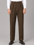 Kacob | Men's Herringbone Smart Tailored Trousers