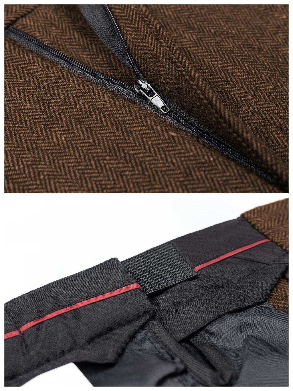 Kacob | Men's Herringbone Smart Tailored Trousers
