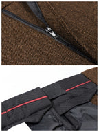 Kacob | Men's Herringbone Smart Tailored Trousers