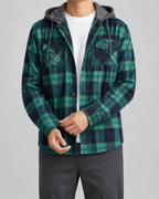 Kacob | Men's Hooded Check Overshirt