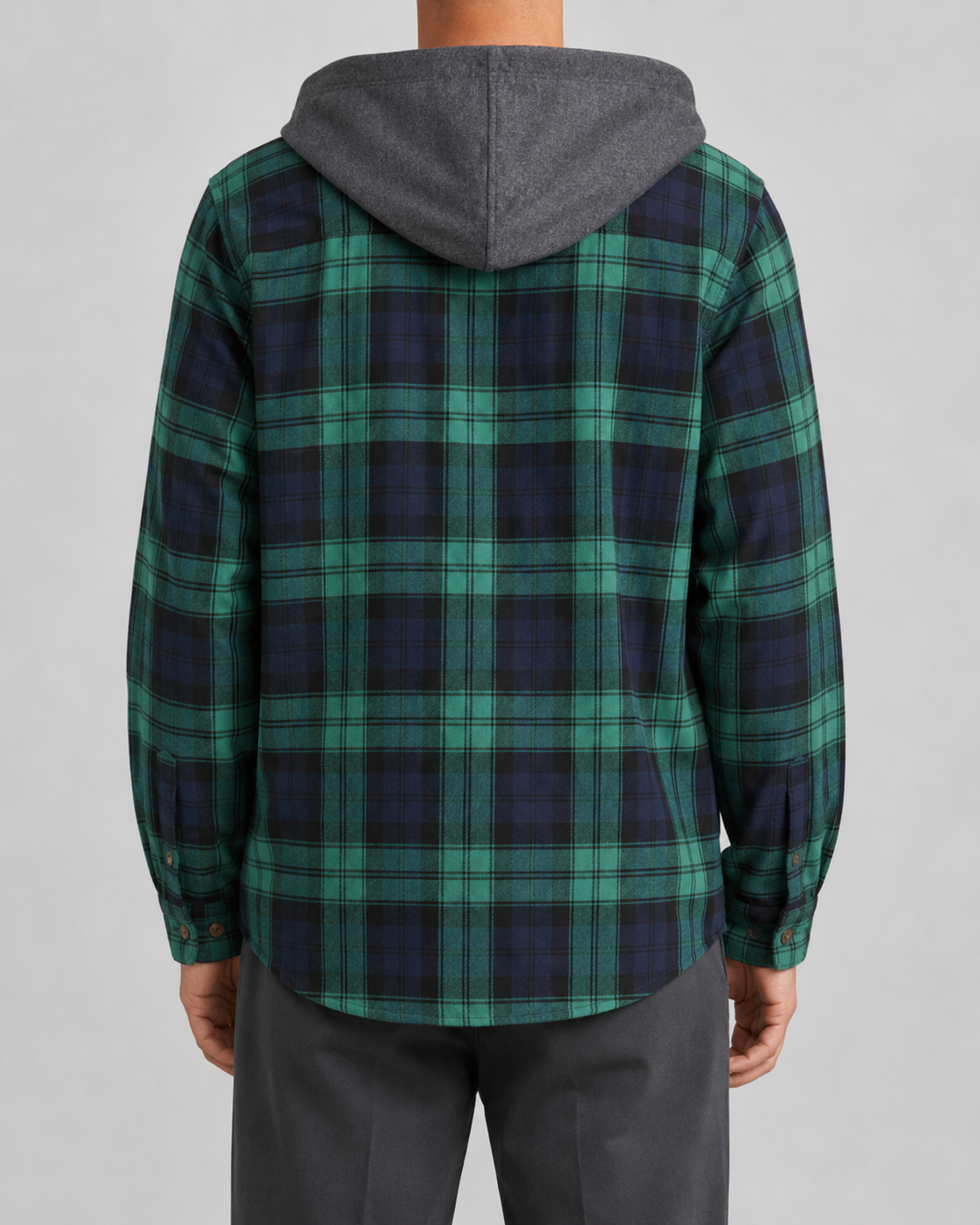 Kacob | Men's Hooded Check Overshirt