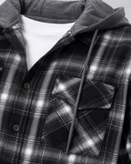 Kacob | Men's Hooded Check Overshirt