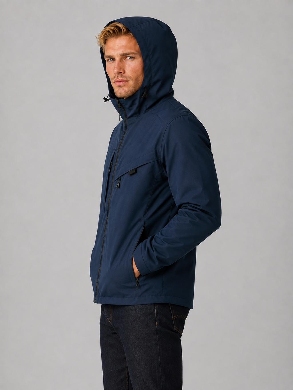 Kacob | Men's Hooded Outdoor Zip-Up Windbreaker