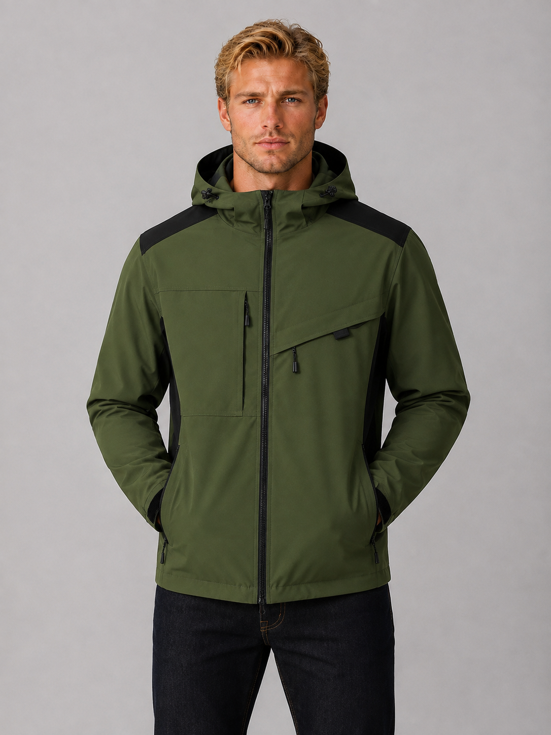 Kacob | Men's Hooded Outdoor Zip-Up Windbreaker