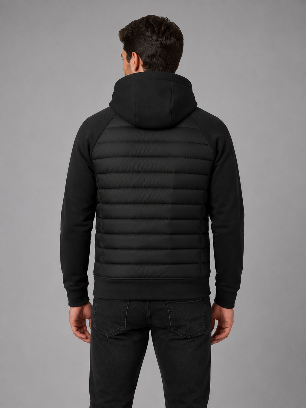 Kacob | Men's Hooded Quilted Zip-Through Jacket