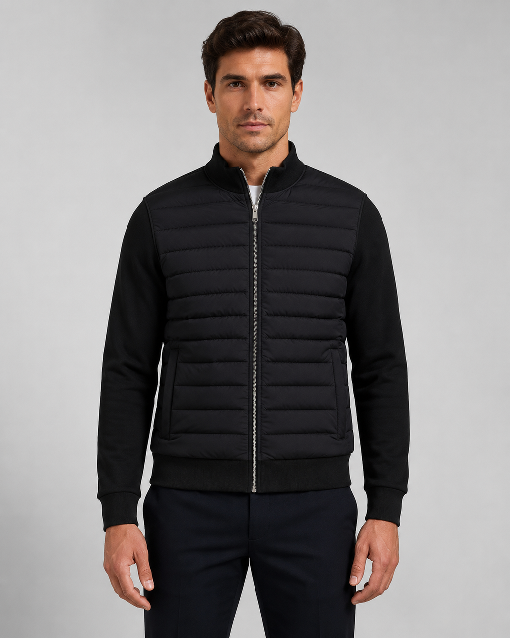 Kacob | Men's Hybrid Quilted Knit Sleeve Jacket