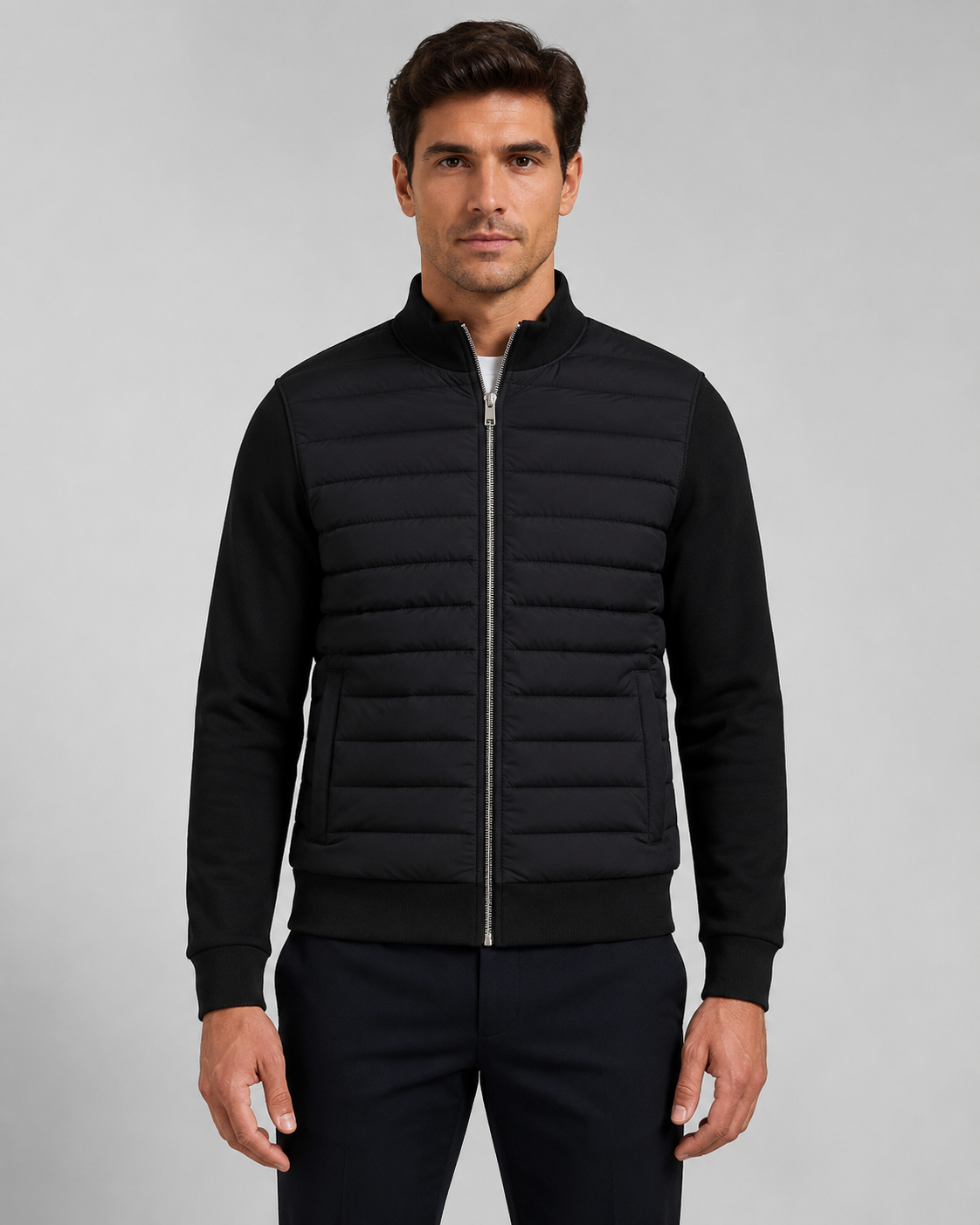Kacob | Men's Hybrid Quilted Knit Sleeve Jacket