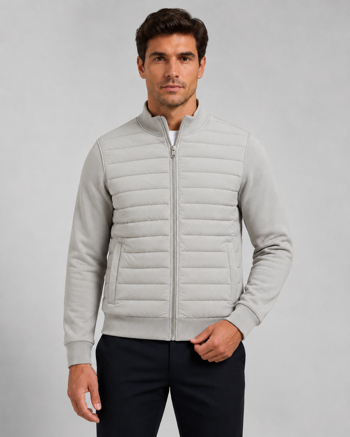 Kacob | Men's Hybrid Quilted Knit Sleeve Jacket