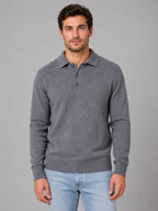 Kacob | Men's Knitted Button Polo Jumper