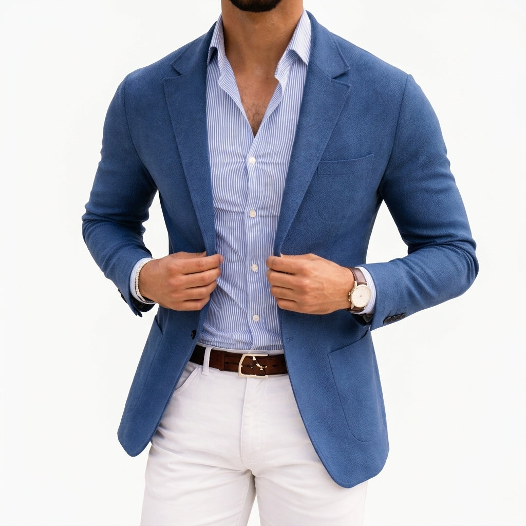 Men's Knitted Notch Lapel Tailored Blazer