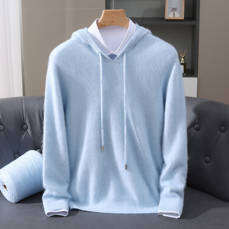 Kacob | Men's Knitted Pullover Hoodie with Drawstring