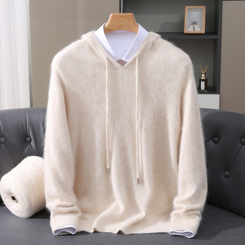 Kacob | Men's Knitted Pullover Hoodie with Drawstring