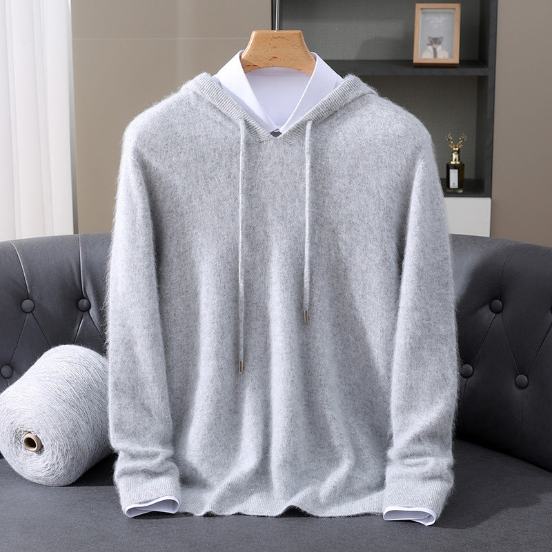 Kacob | Men's Knitted Pullover Hoodie with Drawstring