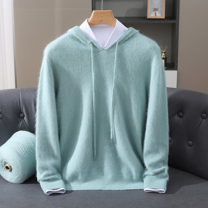 Kacob | Men's Knitted Pullover Hoodie with Drawstring