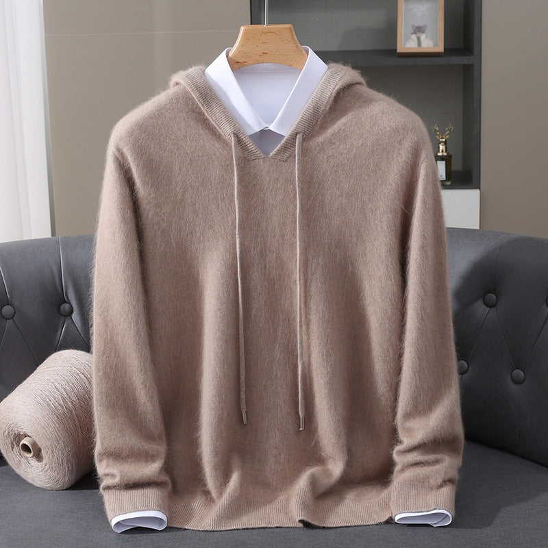 Kacob | Men's Knitted Pullover Hoodie with Drawstring