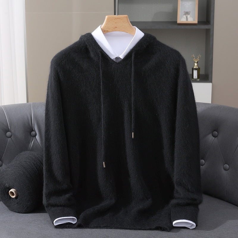 Kacob | Men's Knitted Pullover Hoodie with Drawstring