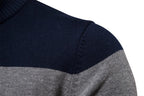 Kacob | Men's Knitted Quarter-Zip Striped Cardigan