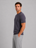 Kacob | Men's Knitted Short Sleeve Crew Neck T-Shirt