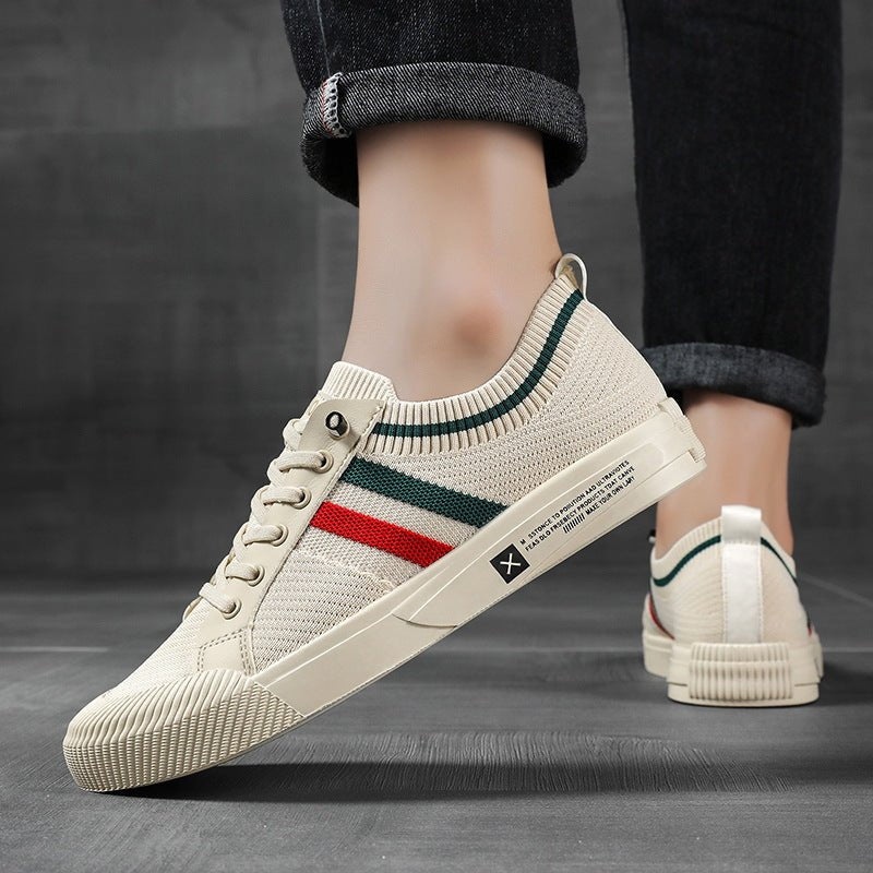 Men's Knitted Stripe Detail Lace-Up Trainers