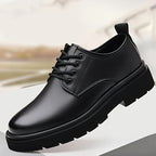 Kacob | Men's Leather Lace-Up Round Toe Shoes
