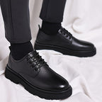 Kacob | Men's Leather Lace-Up Round Toe Shoes