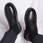 Kacob | Men's Leather Lace-Up Round Toe Shoes
