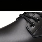 Kacob | Men's Leather Lace-Up Round Toe Shoes