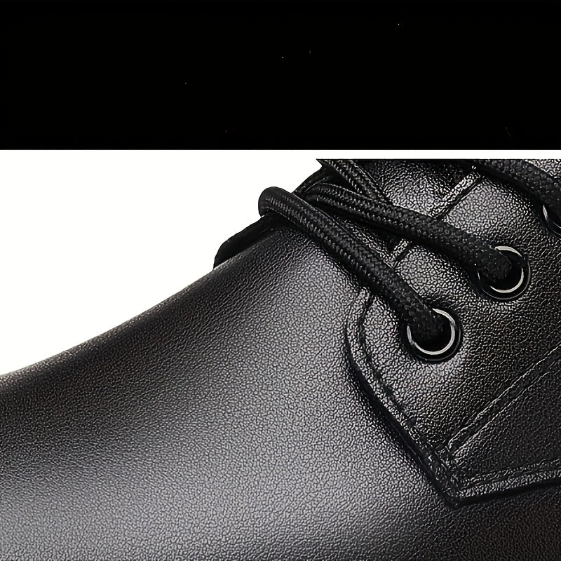 Kacob | Men's Leather Lace-Up Round Toe Shoes