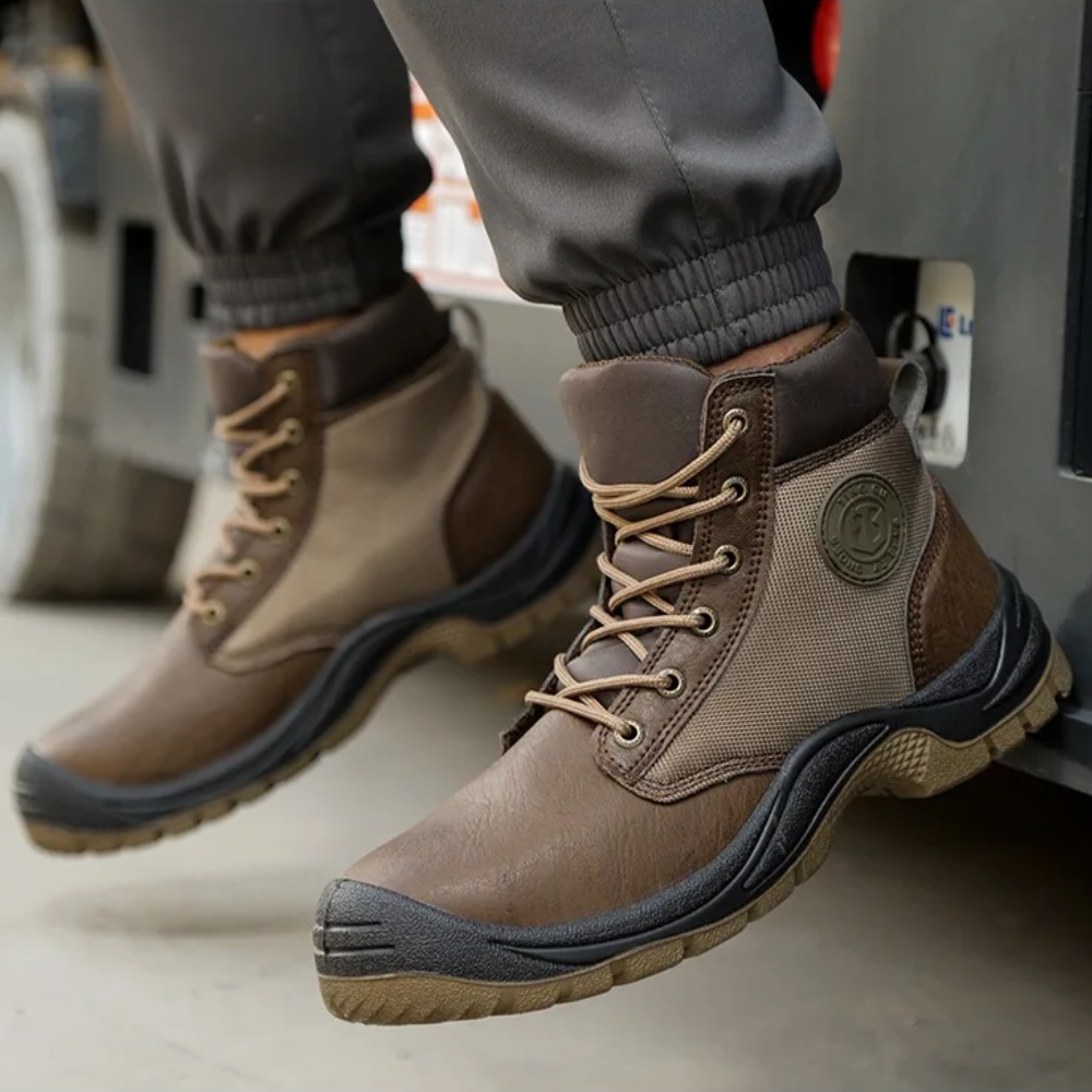 Kacob | Men's Leather Steel Toe Work Boots
