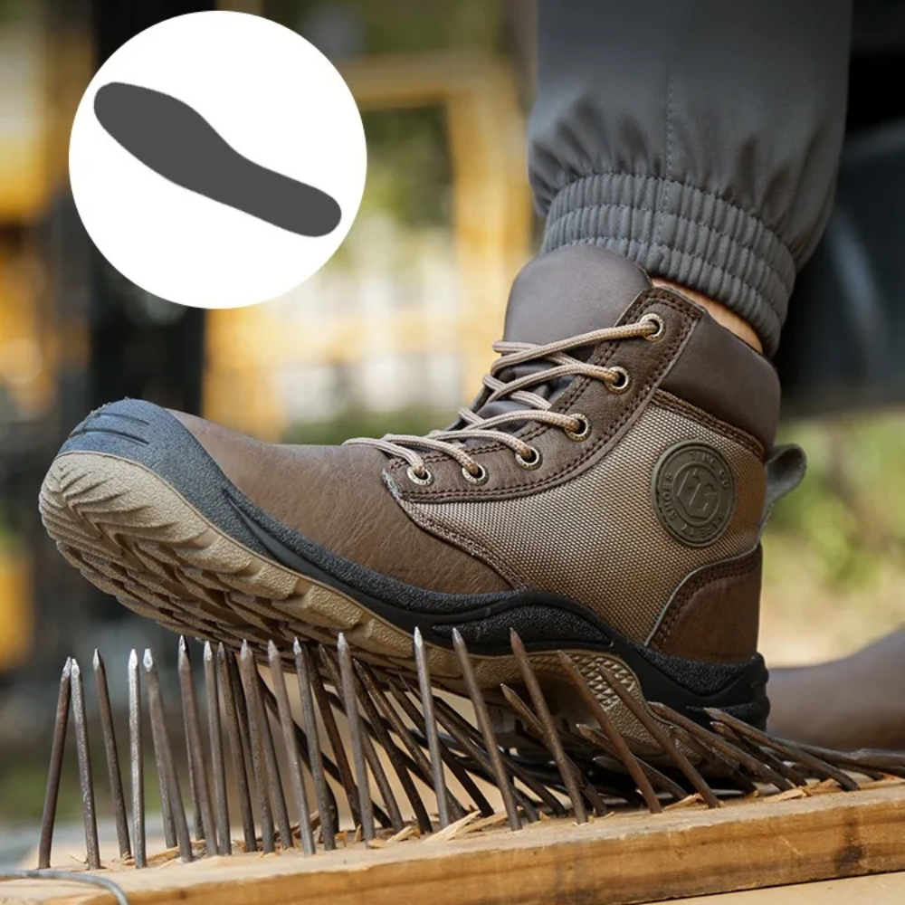Kacob | Men's Leather Steel Toe Work Boots