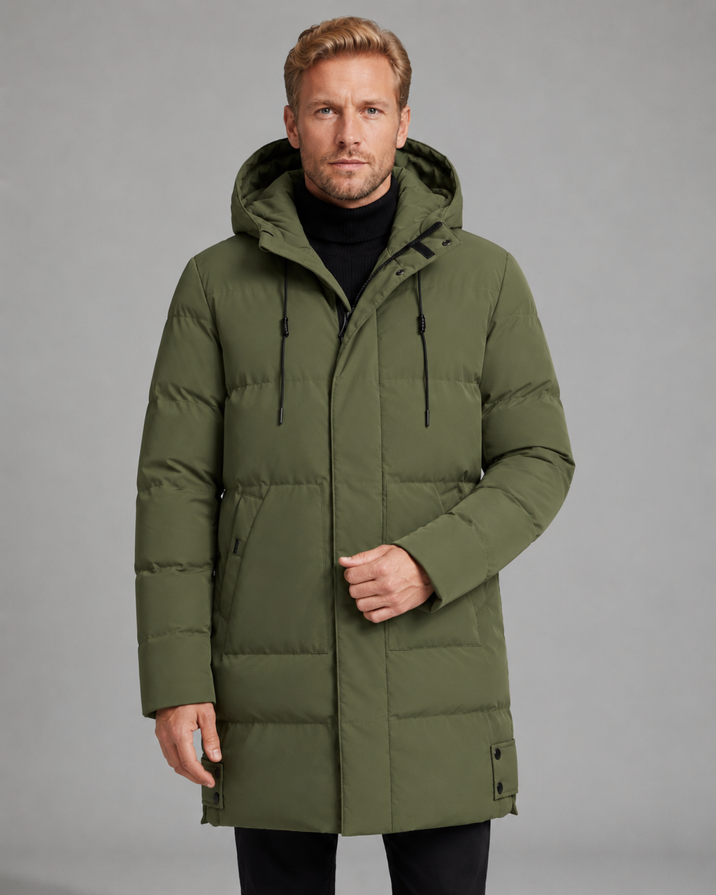 Kacob | Men's Longline Hooded Puffer Coat