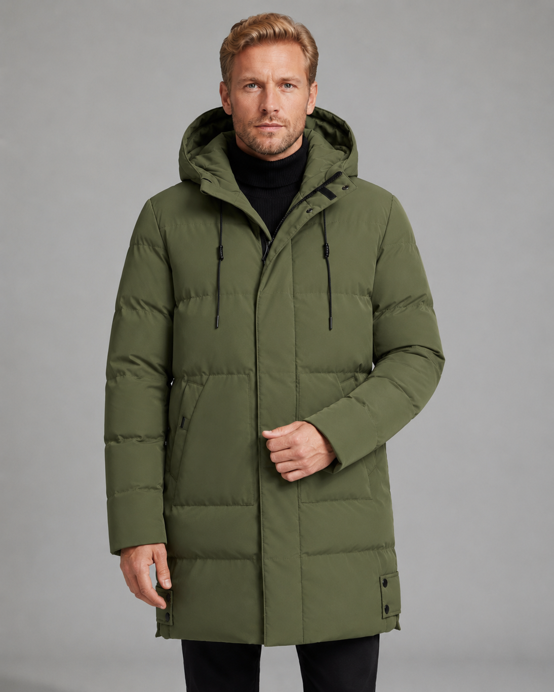 Kacob | Men's Longline Hooded Puffer Coat