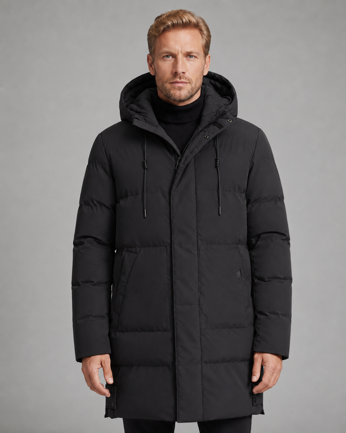 Kacob | Men's Longline Hooded Puffer Coat