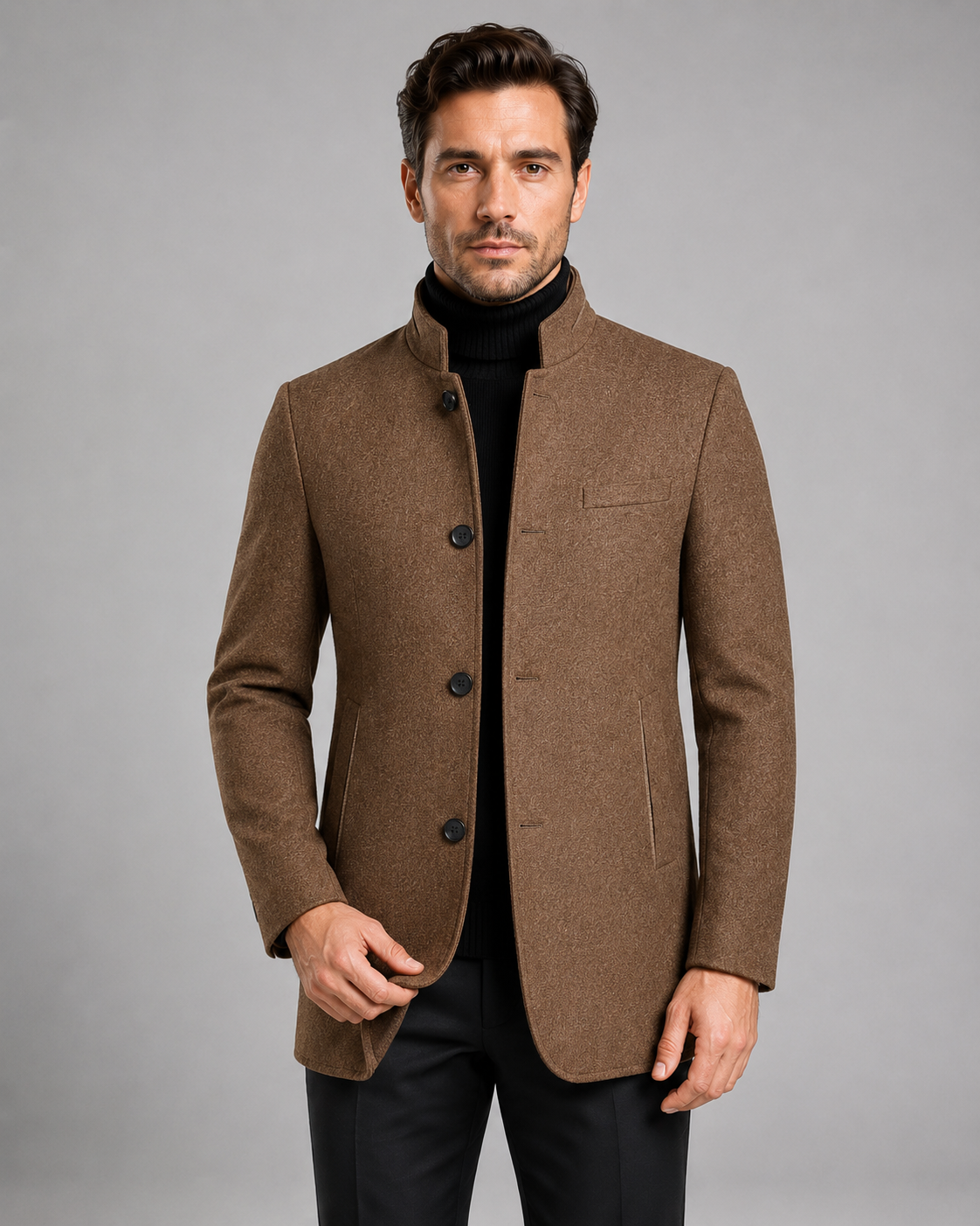 Kacob | Men's Mandarin Collar Blazer