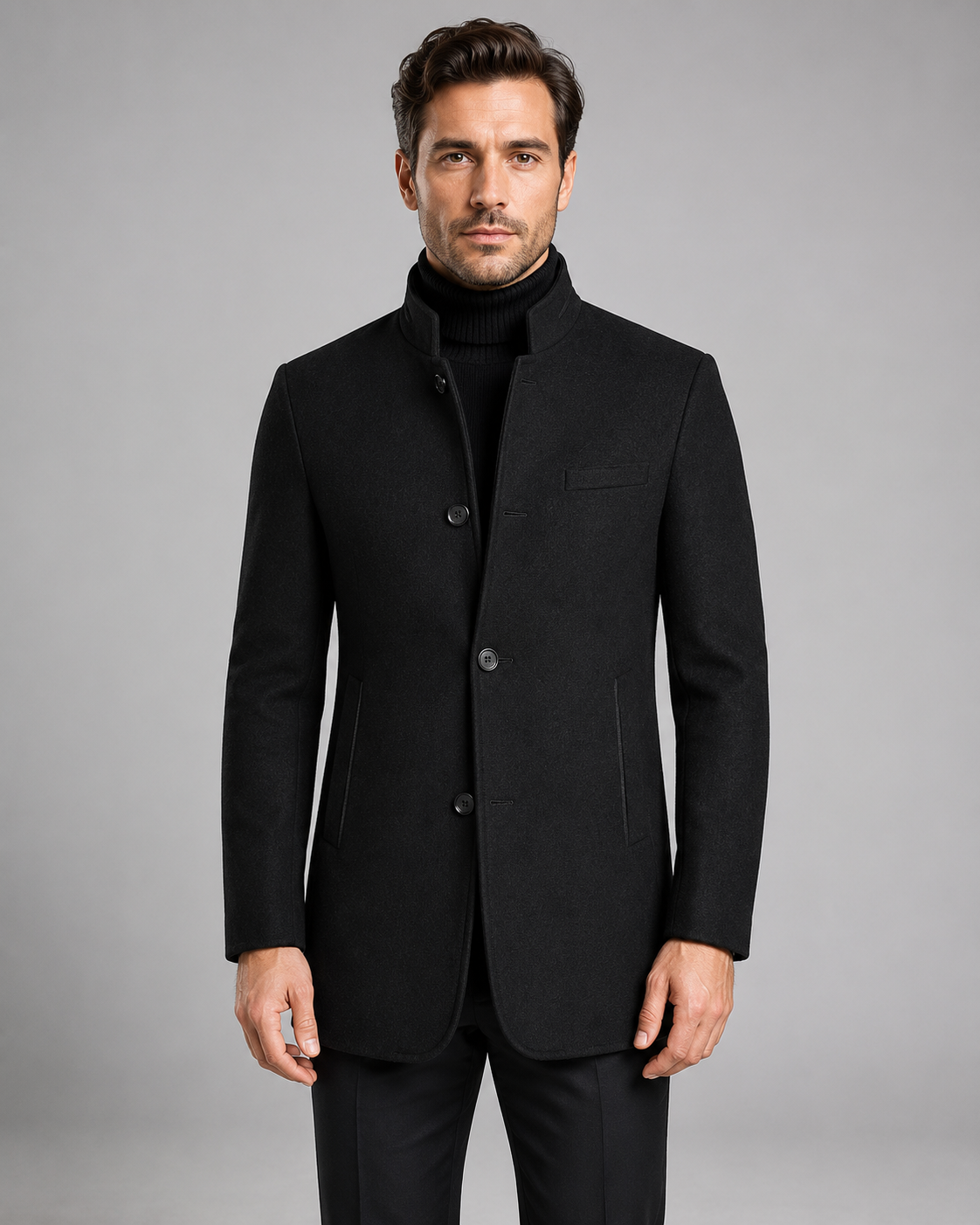 Kacob | Men's Mandarin Collar Blazer
