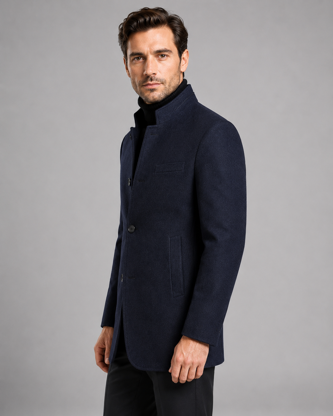 Kacob | Men's Mandarin Collar Blazer