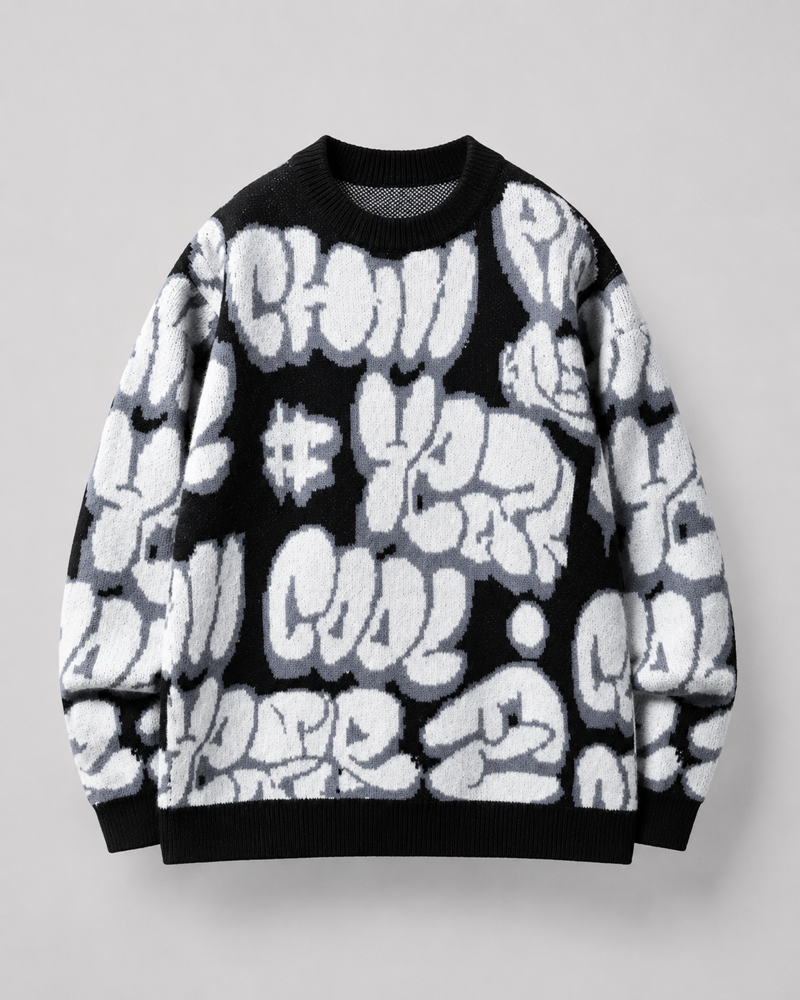 Kacob | Men's Oversized Drop Shoulder Graphic Knit Jumper