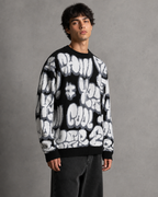 Kacob | Men's Oversized Drop Shoulder Graphic Knit Jumper