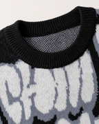 Kacob | Men's Oversized Drop Shoulder Graphic Knit Jumper
