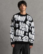 Kacob | Men's Oversized Drop Shoulder Graphic Knit Jumper