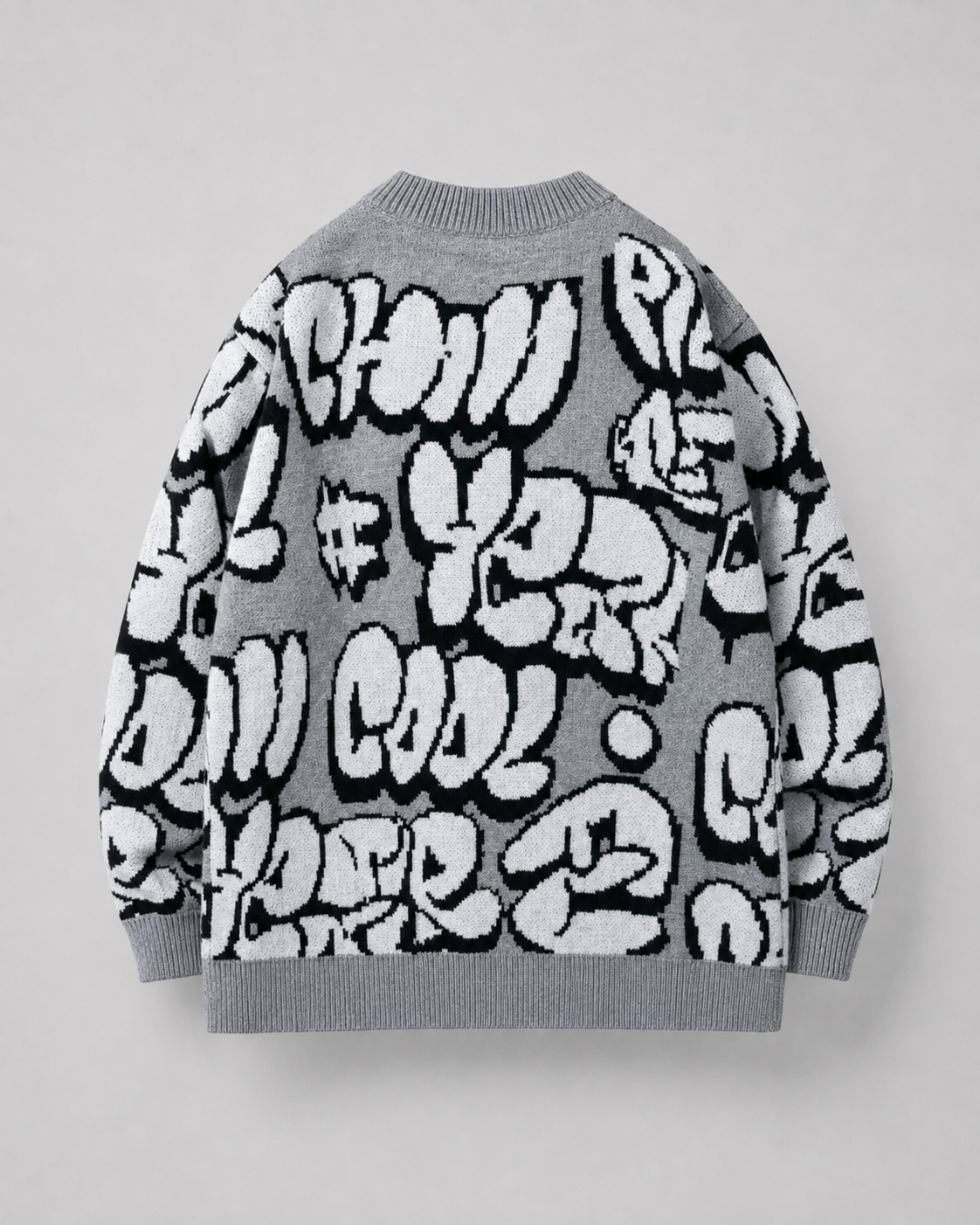 Kacob | Men's Oversized Drop Shoulder Graphic Knit Jumper